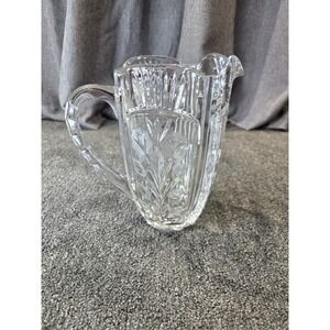 Vintage Crystal Clear Industries Darlington Crystal Pitcher 48 oz Floral Cut